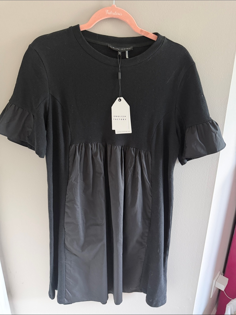 English Factory Mixed Media Dress. Size Medium.